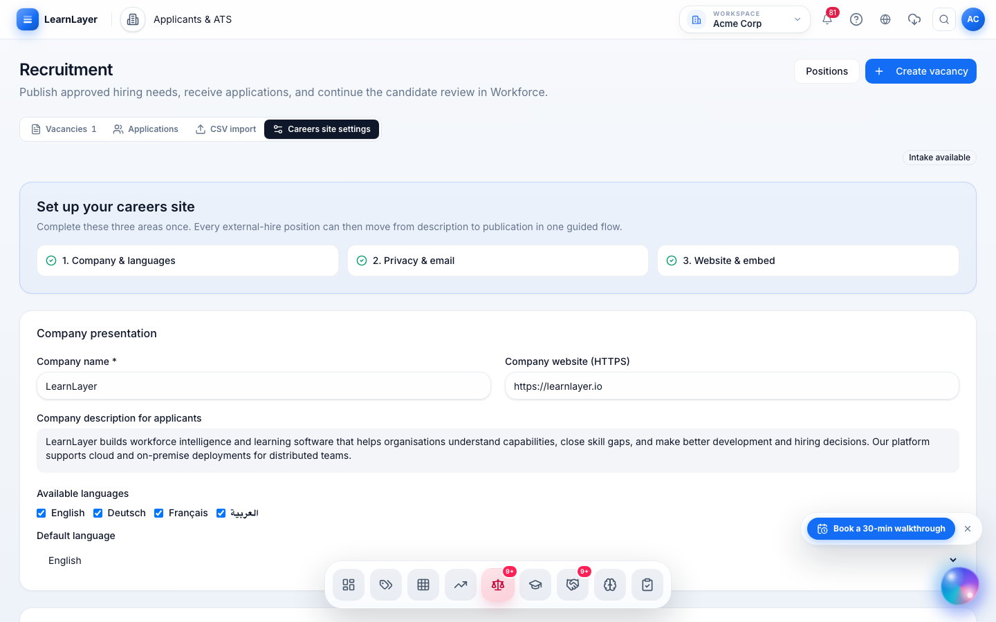 LearnLayer applicant tracking and candidate review