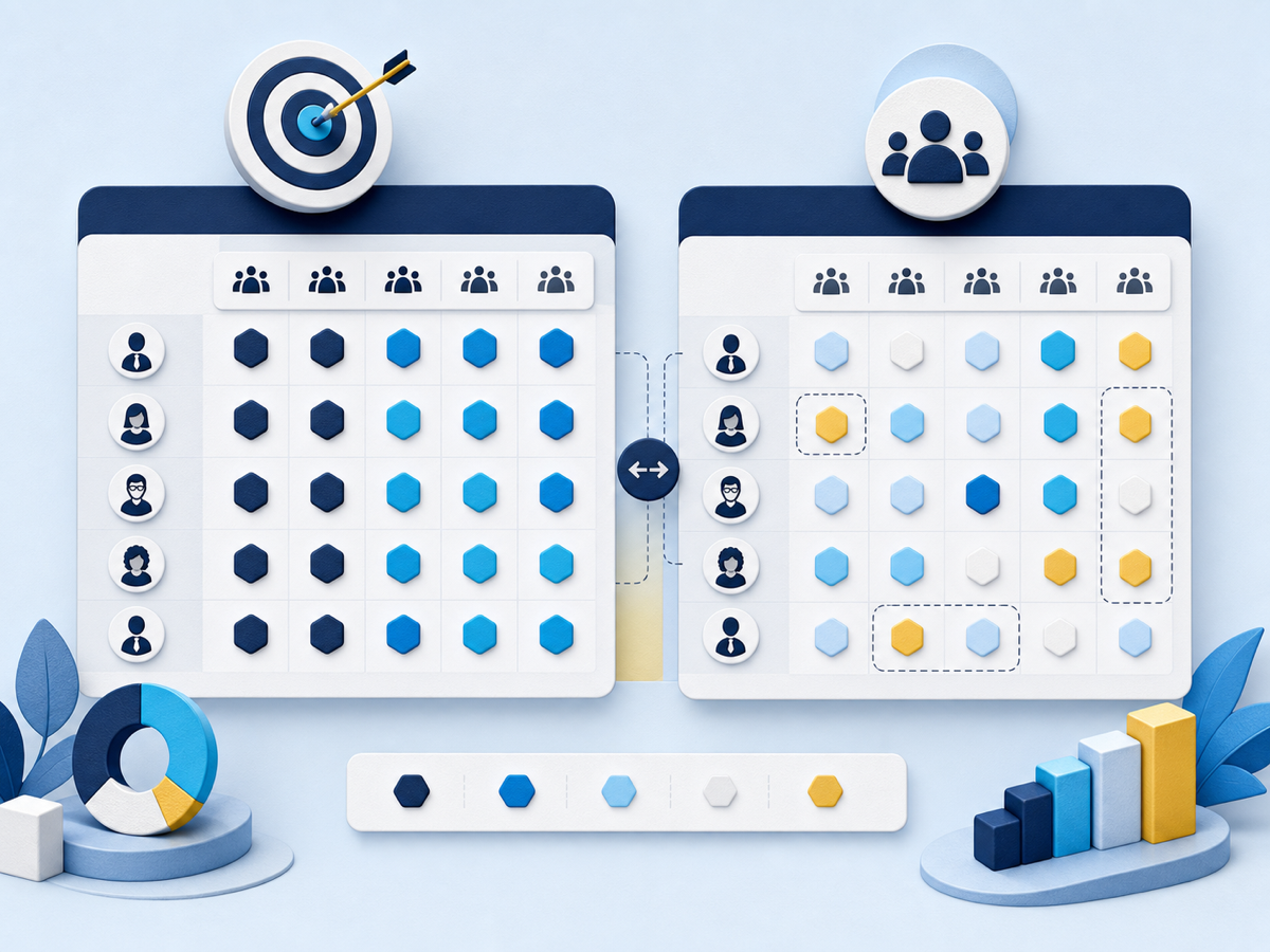 Role and team comparison workforce capability illustration